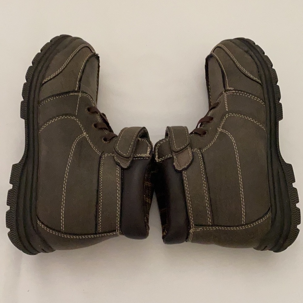 Sonoma Youth Boys Lace Up Faux Leather Ankle Brown Boots Size 5 - Picture 5 of 10